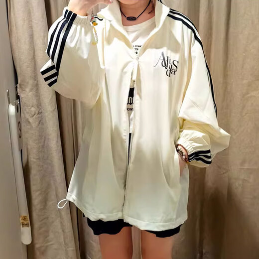 
Adidas (adidas) jacket women's summer sportswear loose stand collar woven casual jacket cardigan top JI9768 Hanyu white L