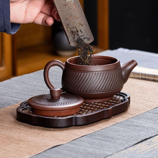Original ore purple pottery pot Fengming Han tile teapot single pot teapot large capacity Kung Fu tea set Purple pottery Han tile pot R Purple pottery-Han tile Fengming pot 270ml
