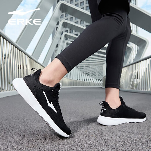 Hongxing Erke Men's Shoes Sports Shoes Comfortable Casual Running Shoes Light Soft Soled Mesh Shoes Jogging Shoes Men's Black/White 41
