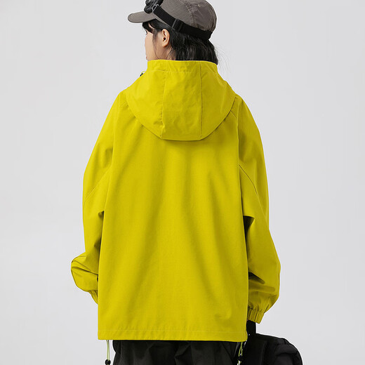 顶峰保罗（Dingfengbaoluo）户外登山冲锋上衣外套男秋冬季宽松防风休闲夹克MYY740荧光绿XL