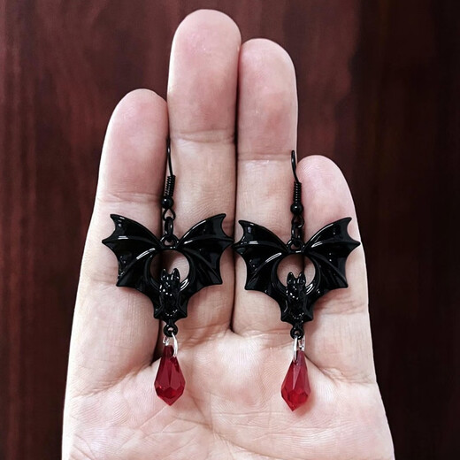 GOTOVANG Halloween headwear photo props cos costume accessories hairbands hairpins hairpins eye mask leg chain vampire dentures 1 pair of bloody black bat earrings