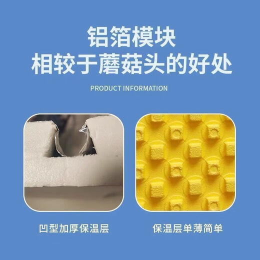 Floor heating module, floor heating, backfill-free insulation board, aluminum foil, omnipresent circular board, superconducting aluminum board template, home thickening, aluminized film, 1.2m*0.6m, 60 sheets, 20 tubes