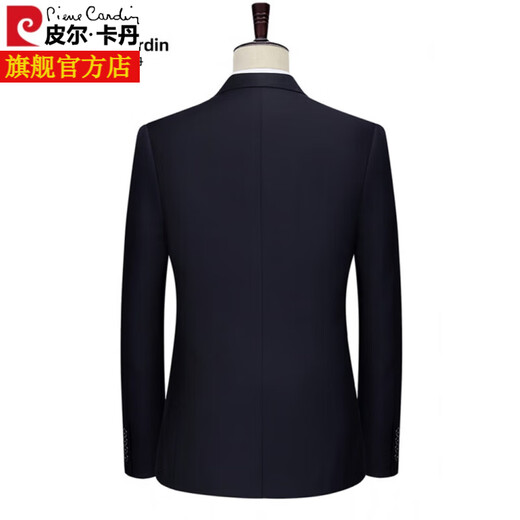 Pierre Cardin high-end wool suit for men, no ironing, spring and autumn new business casual professional formal wear, large size loose suit, black C version, enlarged and widened 5XL 200/( )