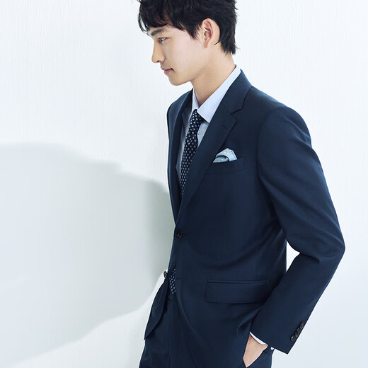 Angel Bird Suit Men's Spring Style Men's Business Casual Suit Mulberry Silk Suit Pants Suit Men's Midnight Blue Hidden Small Plaid 50 B(180/104) /Please note waist or pants