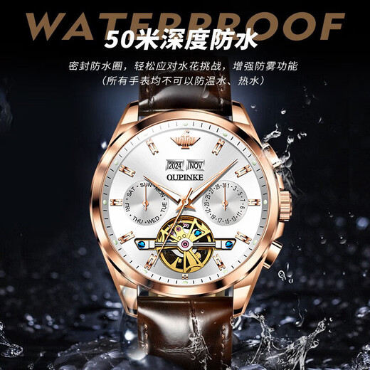 Top 10 des montres certifiées suisses pour les hommes montres mécaniques entièrement automatiques pour hommes pour les montres pour hommes pour les montres masculines haut de gamme lumineuses et étanches pour l'opine 3291 Rose blanche, lettres gratuite, garantie à vie