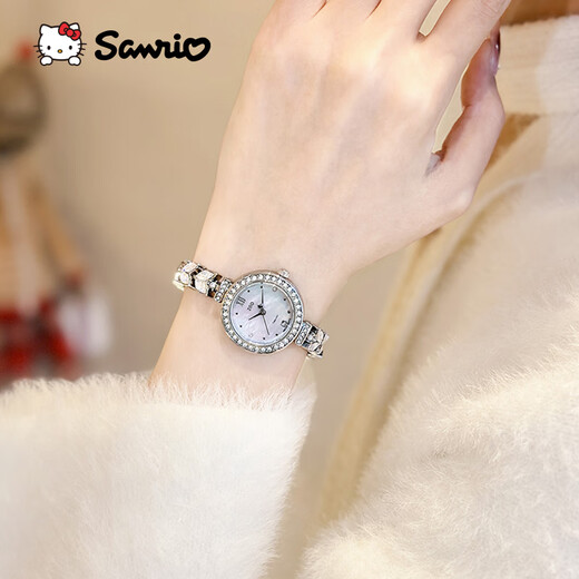 Hello Kitty Sanrio Mermaid Watch Women's Small Dial Bracelet Watch Female Student Niche Light Luxury Birthday Gift for Girlfriend