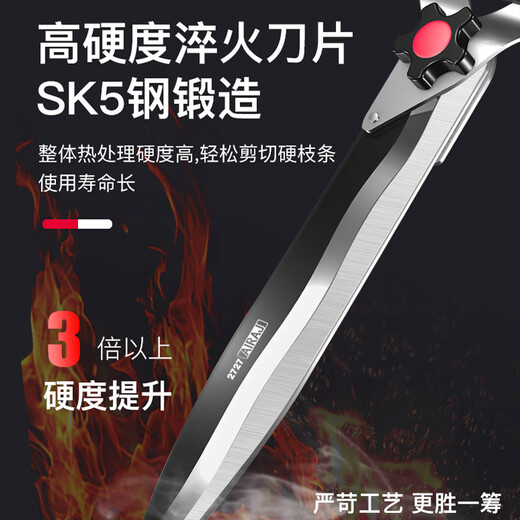 German precision scissors for branch cutting, flower and tree shears for pruning, hedges, gardening, thick branches and greening shears, telescopic pole, German newly developed and upgraded series - standard wave plus