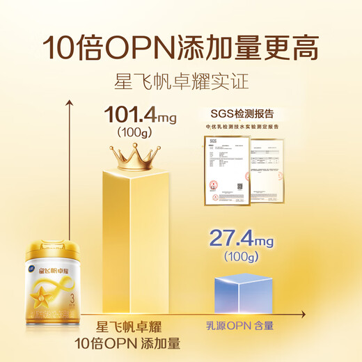 飞鹤星飞帆卓耀 A2 β-酪蛋白奶源 3段幼儿配方牛奶粉 3段 -卓耀750g【到手1050g】-组合