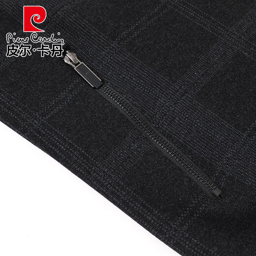 皮尔卡丹（pierre cardin）中年爸爸秋装外套2025新款男士立领夹克衫春秋季休闲轻便上衣 N9896黑灰 170 推荐100-120斤