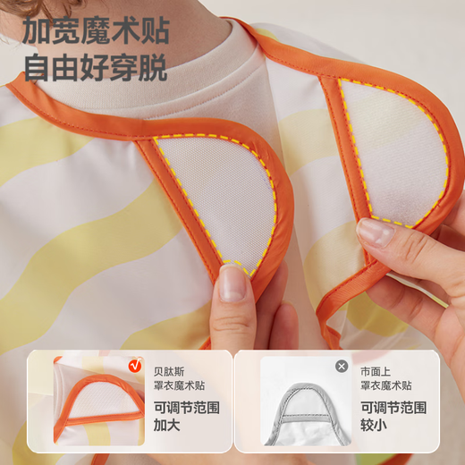 Betis children's smock, baby eating bib, anti-dirty, male and female baby long-sleeved anti-fouling reversible apron, milk cover spot L