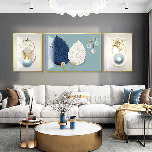 Yaoshijia Gemälde Gemälde Wohnzimmer Dekoration Gemälde moderne einfache leichte Luxus-Sofa Hintergrund Wand High-End 2025 Neues Kristallporzellan Malerei Hanging Malerei Wandmale Jd15865 links und recht