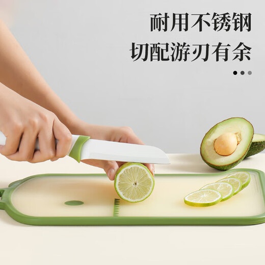 拜格 婴儿辅食工具儿童菜板辅食剪刀餐具水果刀削皮器辅食刀具套装 恐龙菜板+菜刀+水果刀+剪+瓜刨