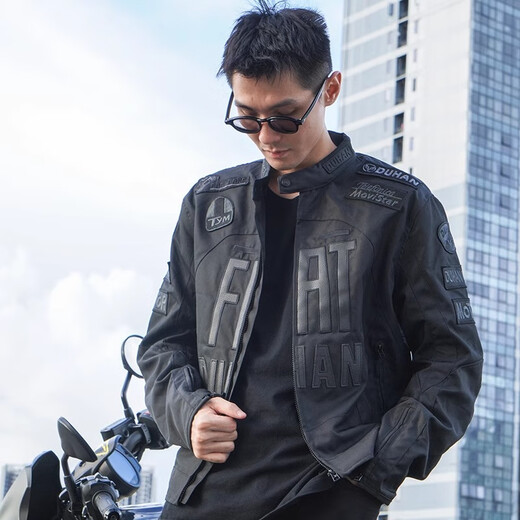 
Duhan Duhan motorcycle riding suit men and women motorcycle four-season jacket racing suit street commuter anti-fall knight suit D-082 black top-Glory version (upgraded back protection 2XL
