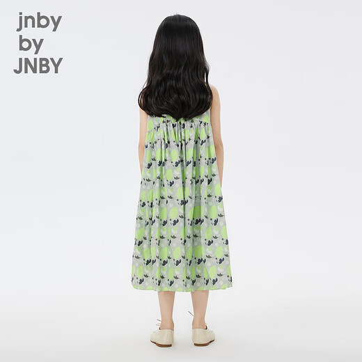 
jnby by JNBY Jiangnan cloth children's clothing sleeveless dress summer cute pattern casual mid-length skirt girls 1N5G12350 088 gray-green combination 110 cm