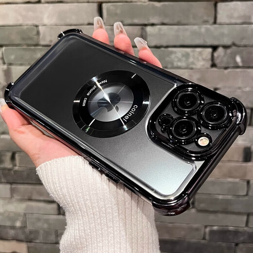 库凯伦（镜头全包）适用苹果16pro max手机壳透明气囊防摔套iPhone16 plusMagsafe车载磁吸充电保护壳 银色-苹果16promax气囊防摔磁吸壳