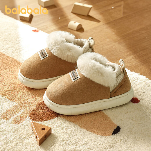 Balabala children's cotton shoes for boys and girls in winter plus velvet to keep warm outdoor winter shoes for children thickened two cotton shoes baby snow boots