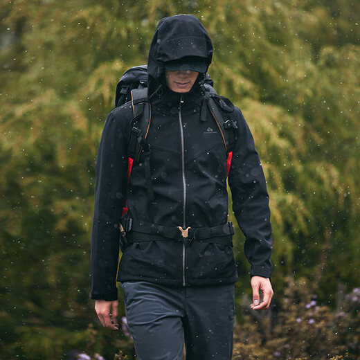 Pathfinder Seal Soft Shell Jacket Men's Outdoor Travel Mountaineering Clothing Spring and Autumn Windproof Waterproof Hooded Jacket Warm Sports Top