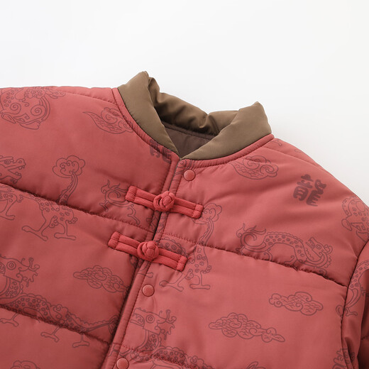 Balinese Piglet Children's Jacket National Style Dragon Baby New Year's Clothes Winter Thickened Warm Jackets for Girls and Boys Winter Clothes Pink 100 cm