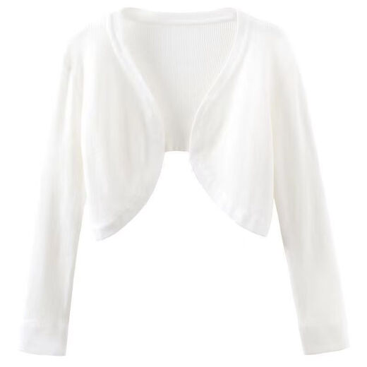 Mu yoyu trug Strickjackenschal für Frauen in der Sommerbluse, dünnes heißes Mädchen trug einen kleinen Mantel für Frühlings- und frühen Herbstduft 9923 Weiß - Bauchabdeckung Top M- Bauchabdeckung Top