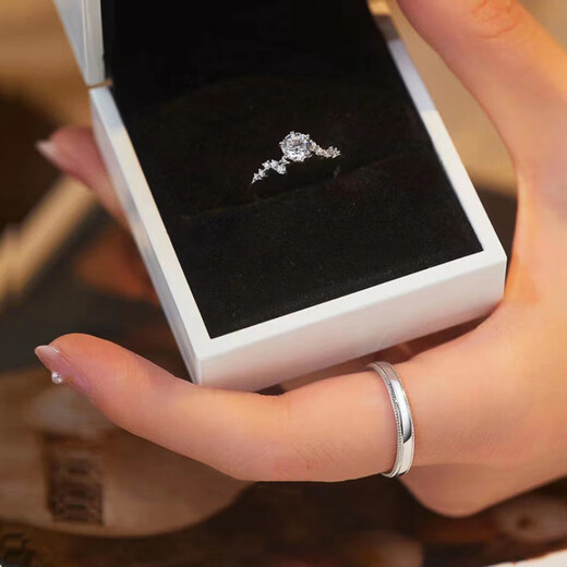 MZMZ Platinum Ring Meteor Series pt950 Platinum Pair Ring Men's and Women's Ring Proposal Wedding Birthday Anniversary Gift Light Luxury Style-Meteor Pair Ring