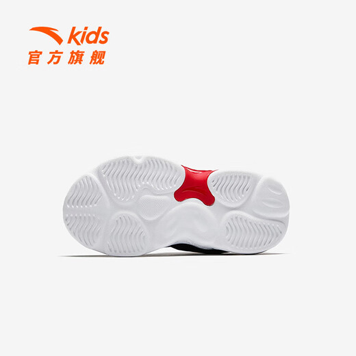 Anta-Kinder-Sneaker-Kinderschuhe 2025 Frühling Neujahr Knopf Knopf Gesichtsbeleuchtung Freiläufe Schuhe [Herren Neujahr] Schwarz/Klassiker Rot/Silber 9904-5 32