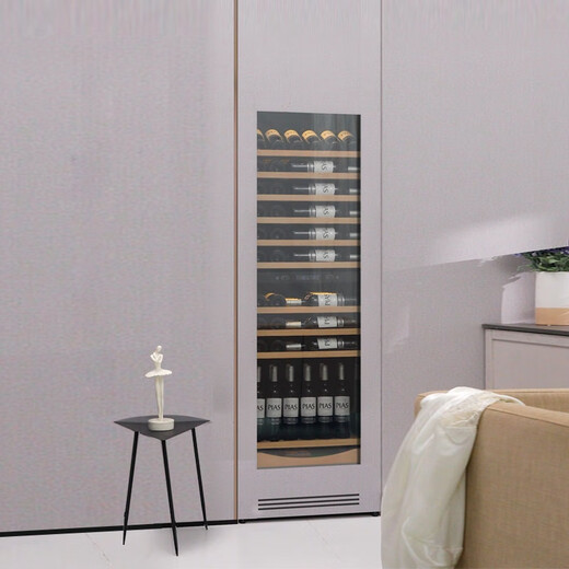 Gironde Embraco frequency conversion external door embedded red wine cabinet constant temperature wine cabinet tea beverage cabinet can be externally hung kitchen cabinet door seamless embedded installation home frequency conversion external door + multi-function dual temperature 109 bottles