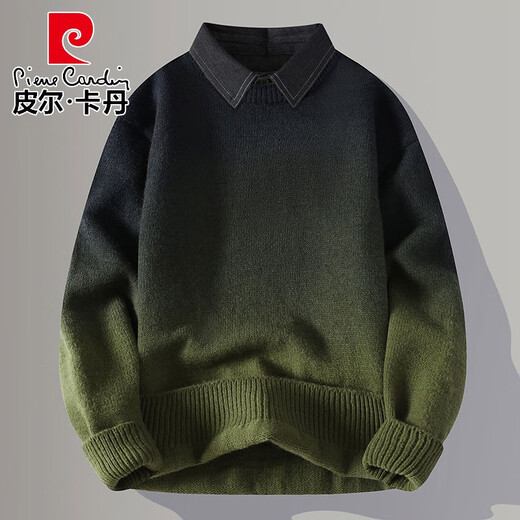 
Pierre cardin high-end sense fake two-piece sweater men 2025 new gradient shirt collar sweater men winter thermal inner wear 9756 red [liner * shirt * collar] 2XL about 150~170Jin [Jin equals 0.5 kg] can be worn