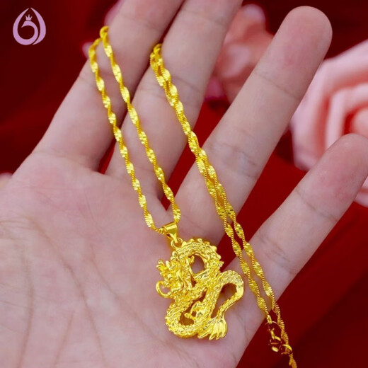 Feixiangge 999 gold necklace pendant for men and women bag 18k gold dragon head Pixiu pendant new gift Guanyin + necklace