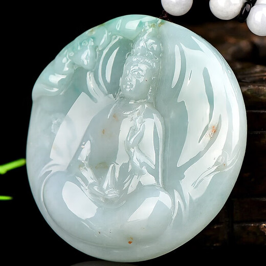 
Guaranteed price 618. Orphan Jade Jade Guanyin Pendant for Men. Ice Green Guanyin Bodhisattva Jade Jade Jade Pendant [Lotus Guanyin] A1389