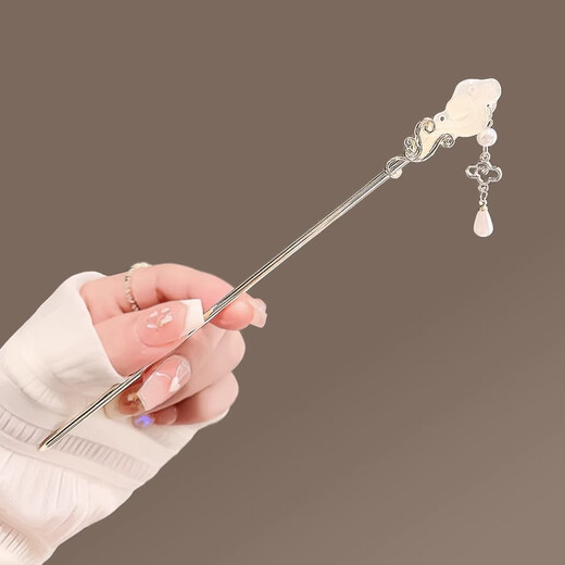 Xiangyun Jade Ruyi Tassel Hairpin Ancient Style Niche Design Hairpin Retro Hairpin Hairpin Flower Headband Hair Accessory F0827 Xiangyun Jade Ruyi-Silver