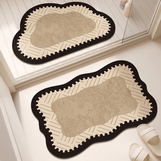 Bahainiao bathroom floor mat absorbs water into the kitchen bathroom toilet entrance door non-slip floor mat household mat 60*40CM