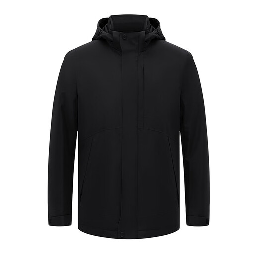 Navigare Italian dinghy men's cotton coat autumn and winter detachable hooded jacket casual quilted commuter jacket black XL size