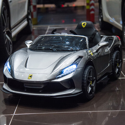 WORK BABY Ferrari children's electric car four-wheel remote control car baby toy car can sit adults and children charging single drive small battery without remote control