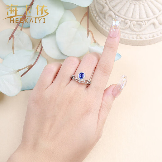 Haikai Ring Women's Cornflower Gemstone Ring Luxury Jewelry Valentine's Day Birthday Gift for Wife or Girlfriend Unfired Cornflower Sapphire Ring (1.56 carats/selected flawless)