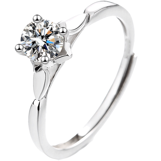 EothPT950 platinum moissanite diamond four-leaf clover ring for girls platinum ring Valentine's Day birthday gift for girlfriend PT950 platinum moissanite four-leaf clover ring + certificate