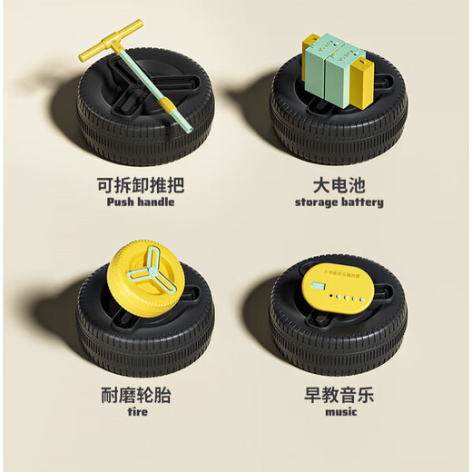 WORK BABY children's electric car baby four-wheel car men and women children remote control car light hand push can sit on people gift toy car Maca powder + single drive + small battery electric drive