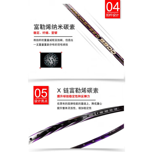 尤尼克斯（YONEX）新品羽毛球拍NS9900LTD限量紫色全碳素单只送礼海外官方 NS9900LTD 紫色 YONEX NBG-95