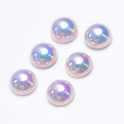 Qianjun pink bubble sea water glare white maple pearls and nude beads custom pendant ring bracelet earrings Dazheng powder bubble mappe pearls one piece 14-15