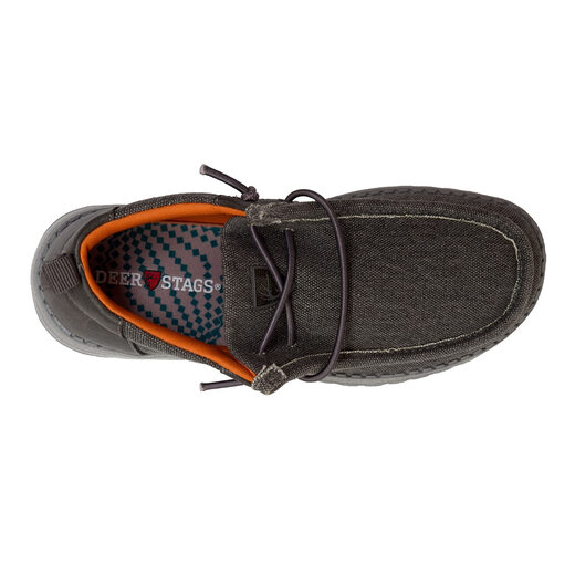 Deer Stags boys' casual sneakers, lightweight and comfortable elastic laces, canvas fabric Grey/Orange 11 Little Kid