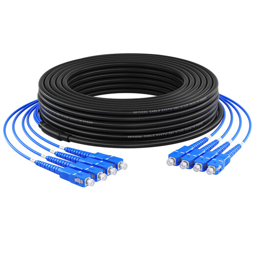 诺可信（Nokoxin）GYXTW室外单模铠装成品光缆免熔接2芯4 6 8芯LC/SC/FC接头光纤跳线 防水防潮抗拉架空管道架空尾缆 室外成品铠装光缆4芯 SC-SC 200米