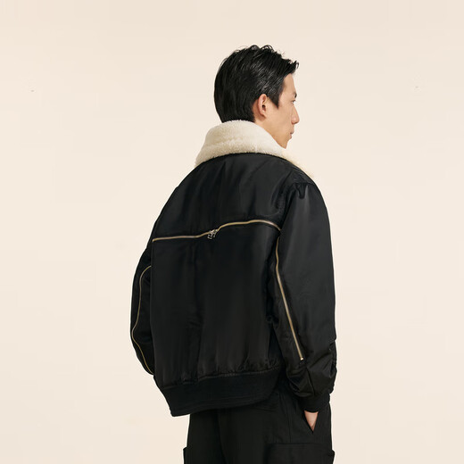 速写男装商城同款2024冬新品短款翻领羽绒服宽松城市轻户外9O0C12530 001本黑 S