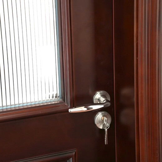 Chongqing Xiaoxiao Wooden Door New Chinese Style Retro Paint Changhong Glass Door Silent and Environmentally Friendly Solid Wood Composite Paint