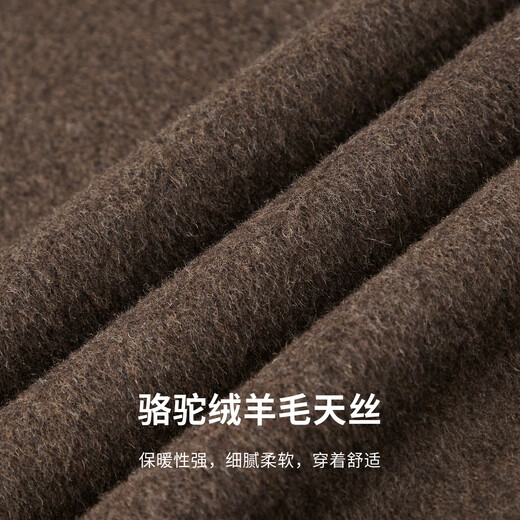 Shanshan (FIRS) Camel Wool Wool Coat Men's Autumn and Winter Warmth Thick Skin-friendly Tencel Business Casual Light Luxury Jacket