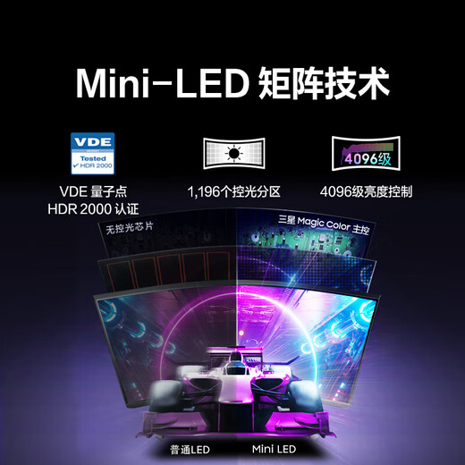 三星（SAMSUNG）32英寸 MiniLED 240Hz G8 4K 1ms(GTG) 量子点 HDR2000 G85NB 玄龙骑士 电竞 显示器 S32BG854