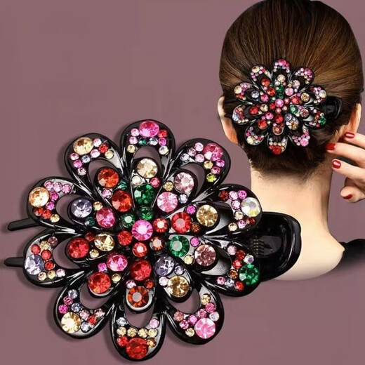 Kahneman Large Grappling Clip Back of the Head Hair Clip Women's Gradient Duckbill Clip Hair Clip Mother's Gift New Ponytail 3-Tooth Elegant Purple Swallowtail Clip