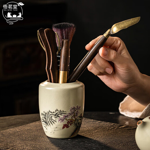 Wumingtang Ru Kiln Kung Fu Tea Set Ceramic Teapot Complete Set of High-End Gift Boxes Housewarming Annual Party Gifts Birthday Gifts