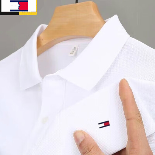 Tommy Hekelly American Tommy Kurzarm T-Shirt T-Shirt Herren Sommer Baumwoll-Revers Polo Modem modisch und evergrande lässige obere weiße hellgrau m17084a empfohlen 120jin [Jin gleich 0,5 kg] Alle Größe
