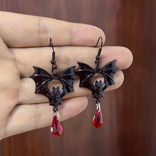 GOTOVANG Halloween headwear photo props cos costume accessories hairbands hairpins hairpins eye mask leg chain vampire dentures 1 pair of bloody black bat earrings
