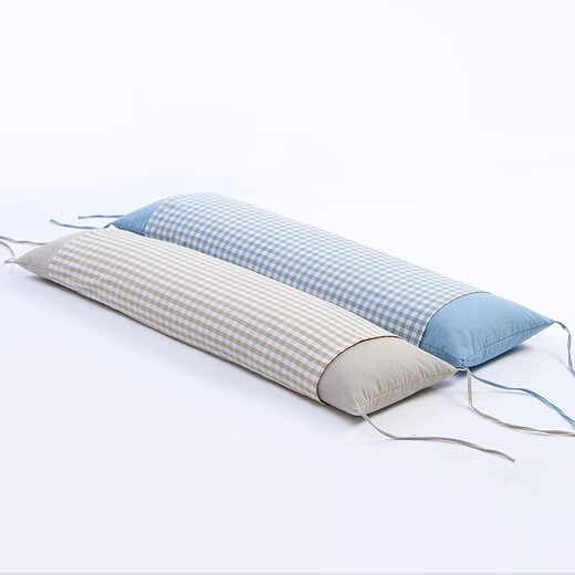 Shangfanquan buckwheat double pillow buckwheat leather pillow core adjustable height cervical pillow couple double long pillow 1.5 meters double light khaki