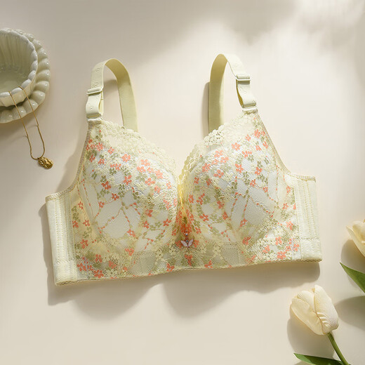 Weiyou large size underwear for women 200Jin Jin is equal to 0.5kg, thin soft steel ring, anti-sagging, beautiful back, adjustable, push-up big breasts, make the breast smaller, champagne 42/95C